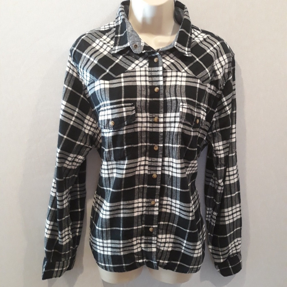 JACHS GIRLFRIEND Bea Button Down Flannel Shirt